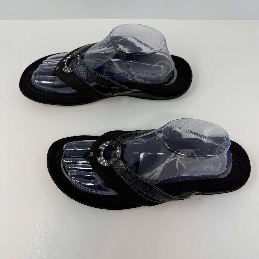 Abeo Black and Silver Sandals with Crystal Embellishments - Picture 4 of 8